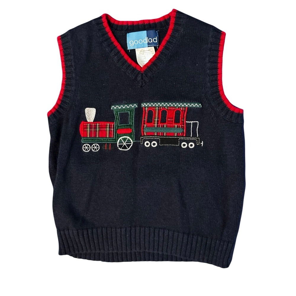 Vintage 1990S 24 Month Goodlad Vest Embroidery Train